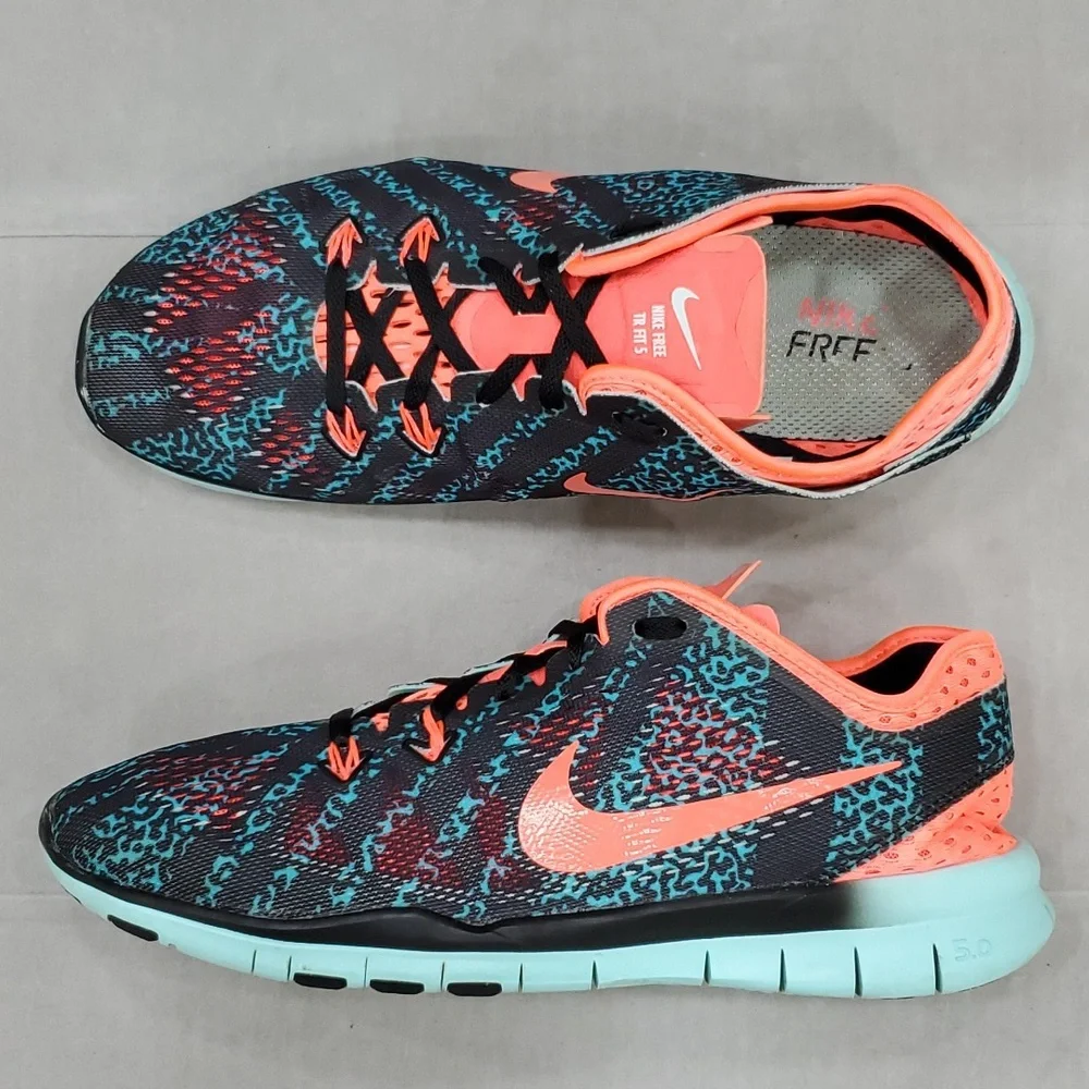 Nike Women’s Running Sneakers in Black, Teal & Coral